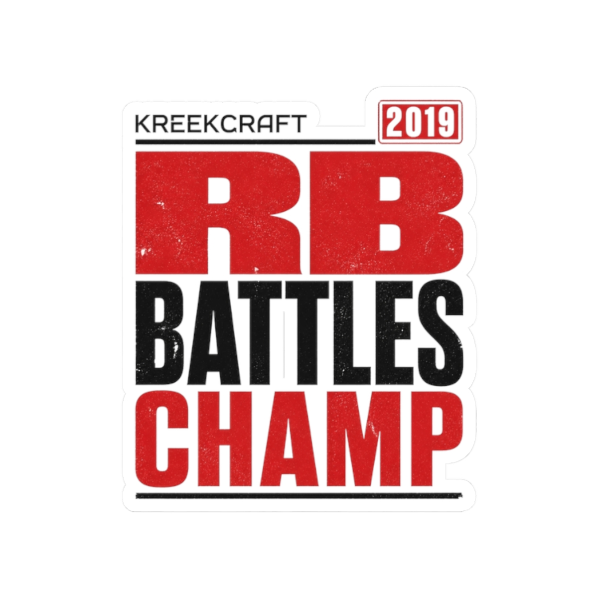 KreekCraft "RB Battles Champ" Sticker - alternate angle 1, merchandise