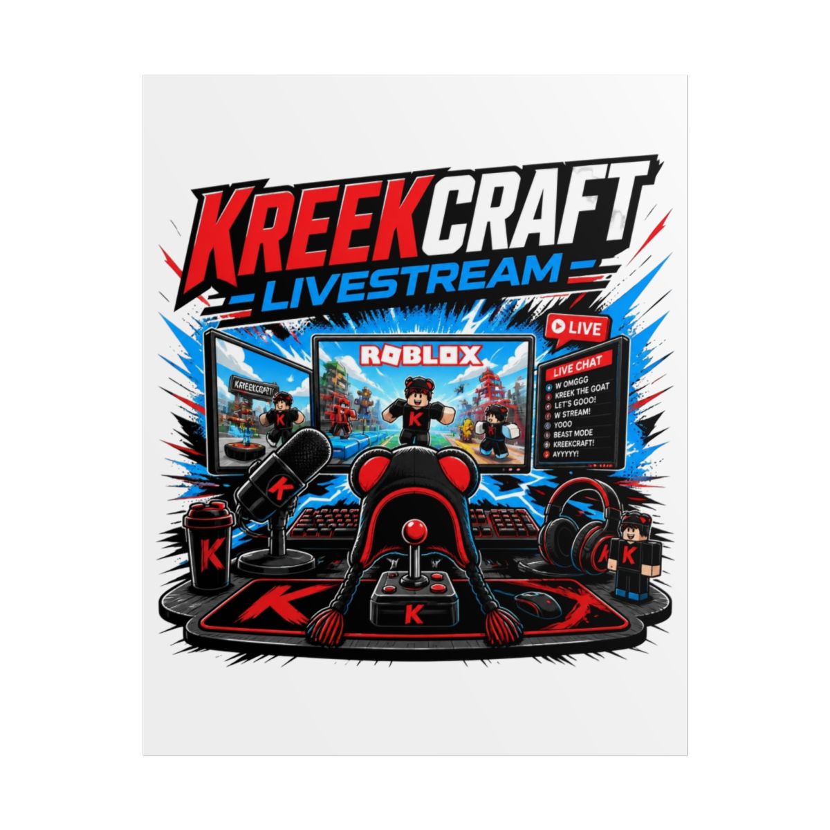 KreekCraft "KreekCraft Livestream" Poster - Official Posters & Wall Art merchandise